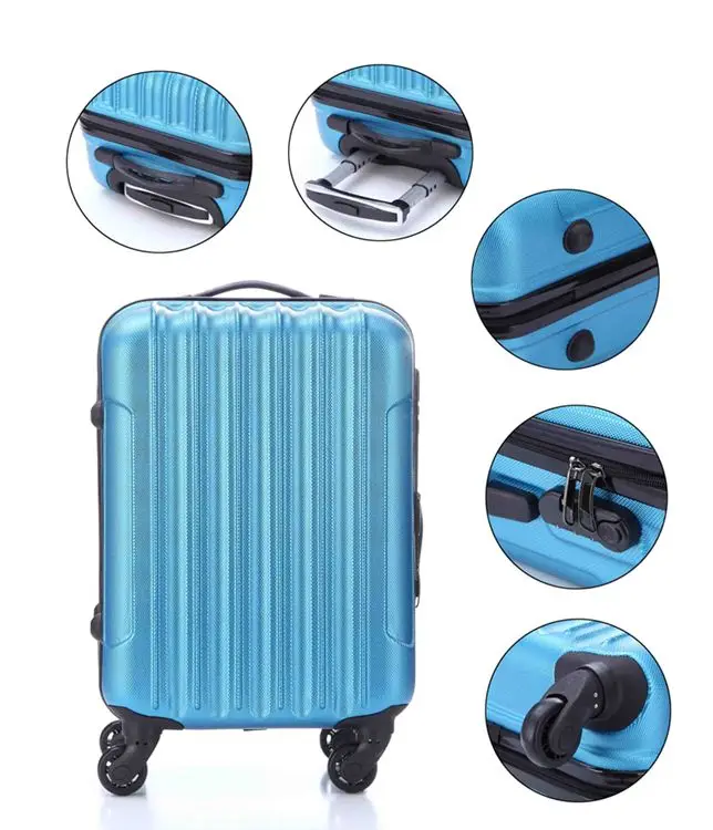 Fashion Wholesale ABS Durable Travel Trolley Suitcase Hardside Scratch-resistant Luggage Case With 4*360 degree wheels
