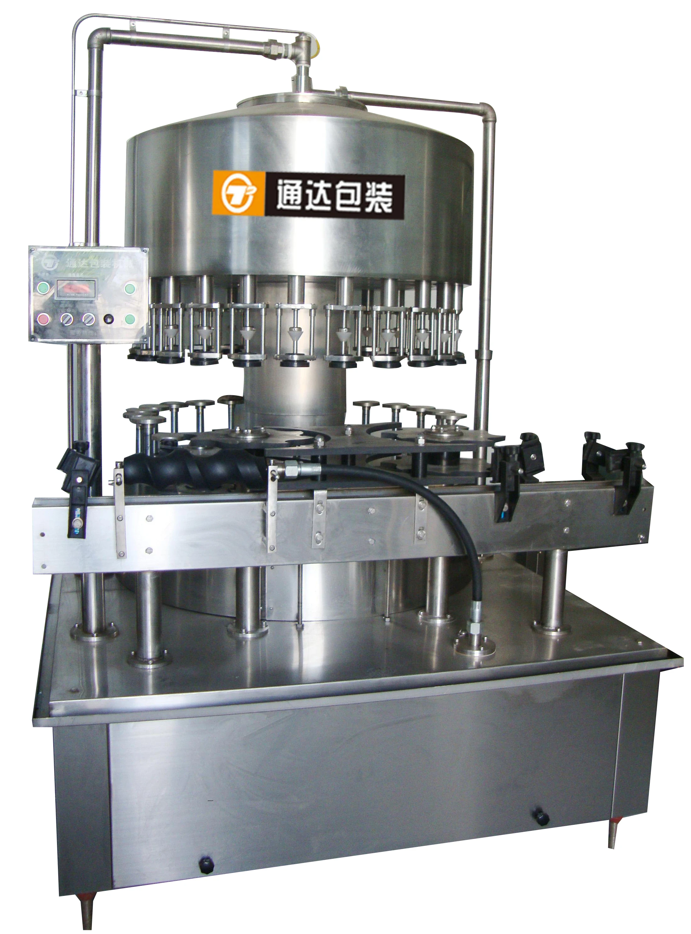 12heads full automatic rotary Acqua panna Evian water glass bottle aluminum lid filling machine