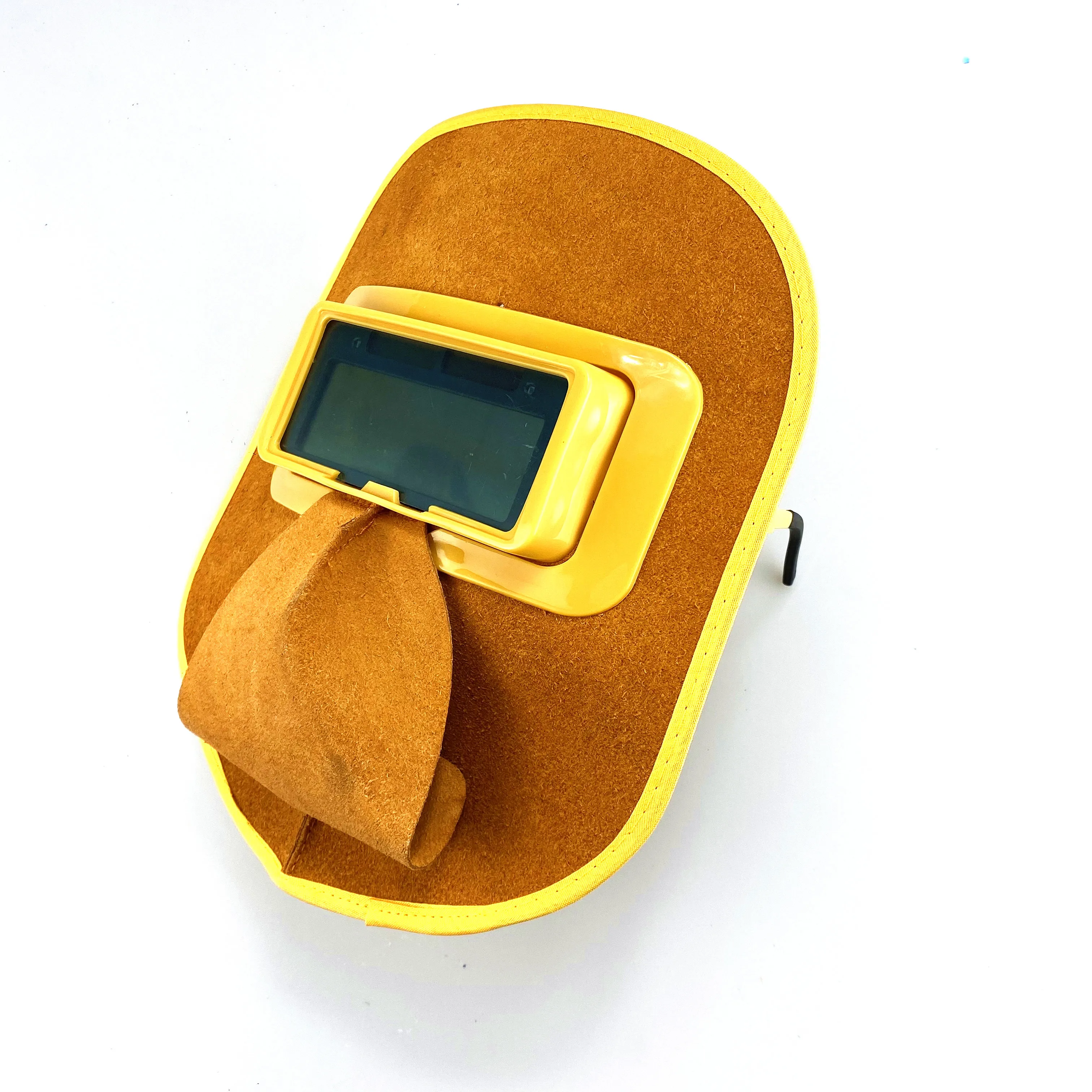 welding helmet solar powered auto darkening hood with leather welding glasses