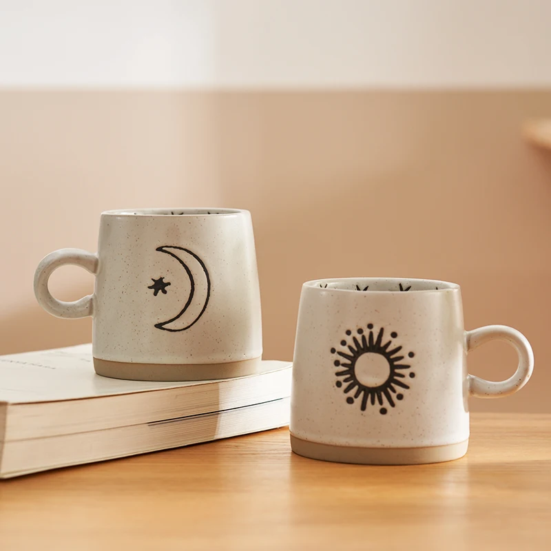 siyue 400ml Handmade pottery clay Ceramic glaze Drinkware office water coffee tea mug Cups set wholesale With Handle 3213