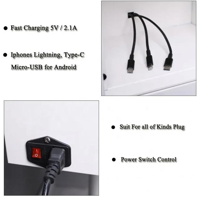 8 Bay Cell Phone Charging Lockers Fingerprint Lock Phone Charging Station Kiosk China Supply Factory Steel Furniture Safe Locker