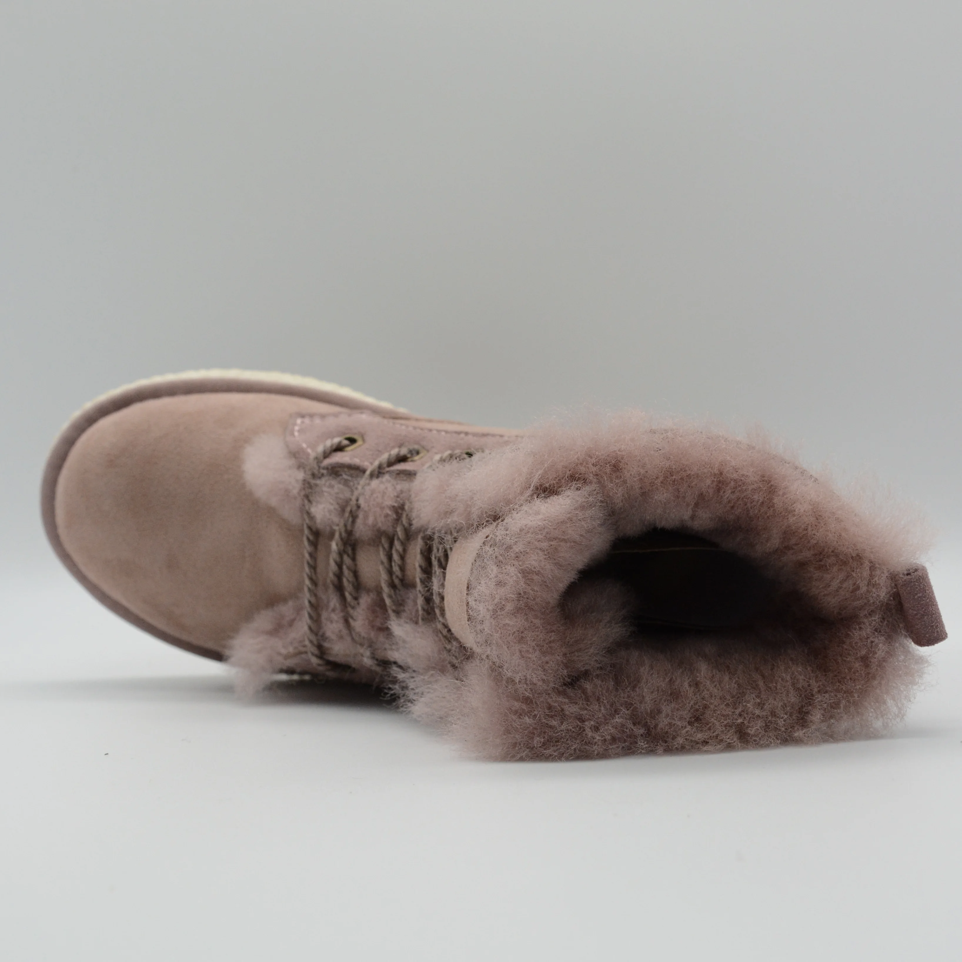 Best sale Cowsuede leather upper sheepskin wool lined women winter fur boot