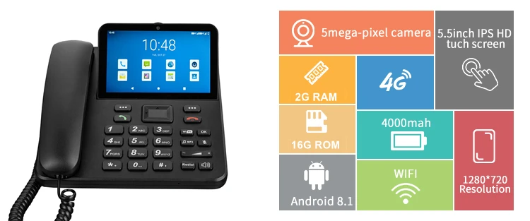 Smart LTE 4G fixed wireless phone android system 10 With cameras 4G Fixed wireless telephone terminal For hotels and restaurants
