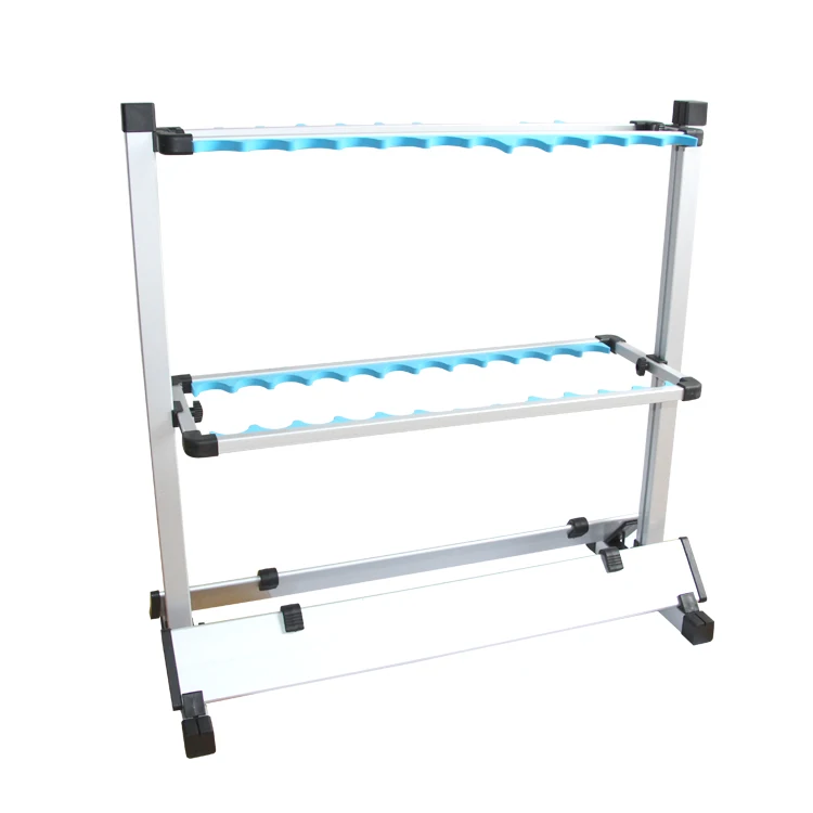 
SELCO Aluminum Alloy 24pcs Holes Silver Blue Fishing Rod Portable Stand Holder Stand Rod 