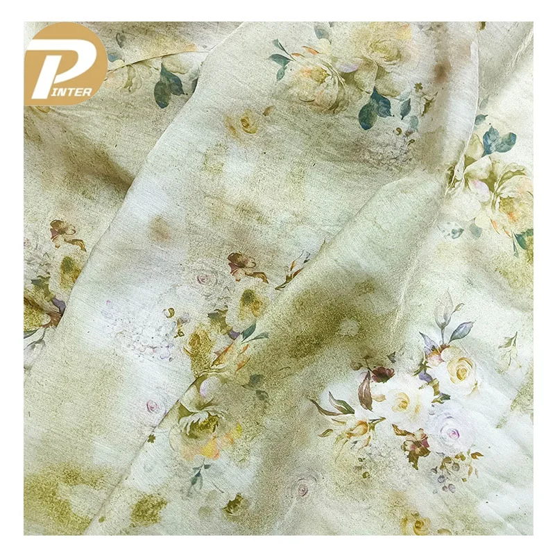 2024 New Arrival China Pinsui  Print 100% Polyester Customized Color Tencel Fabric for Clothing or Skirts