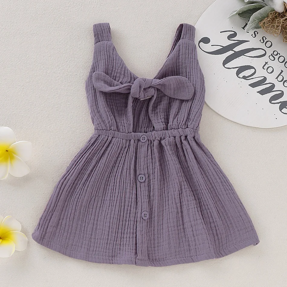 2019 Fashion girls dress Muslin cotton Suspender baby Summer dress