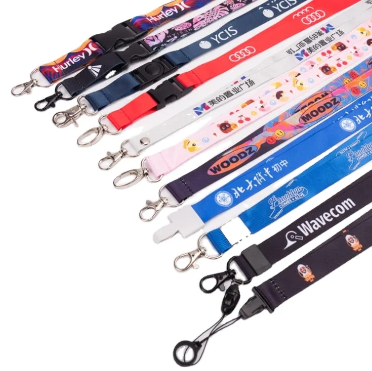 
Custom Polyester Lanyards Full Color Printing Neck Straps with Logo Custom Keychain with Card Holders Disney Approval Factory 