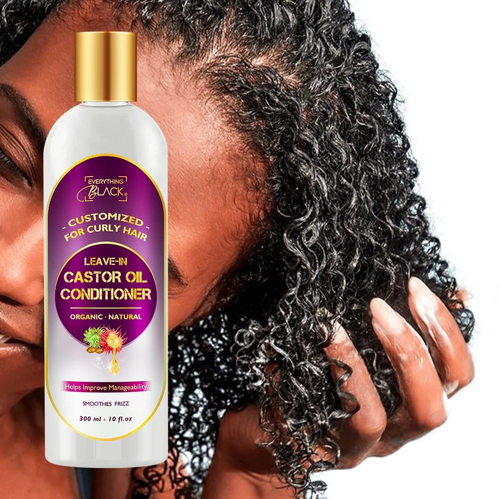 Organic kinky curly knot castor oil moisture strengthen restore leave in conditioner silicone free for african hair