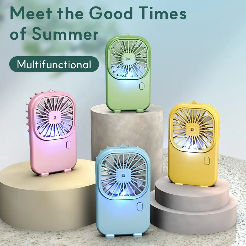 Portable Mini Handheld Desktop Fan Mobile Phone Bracket Various Cartoon Design Electric/Battery Car RV Use Cooling Gift Idea