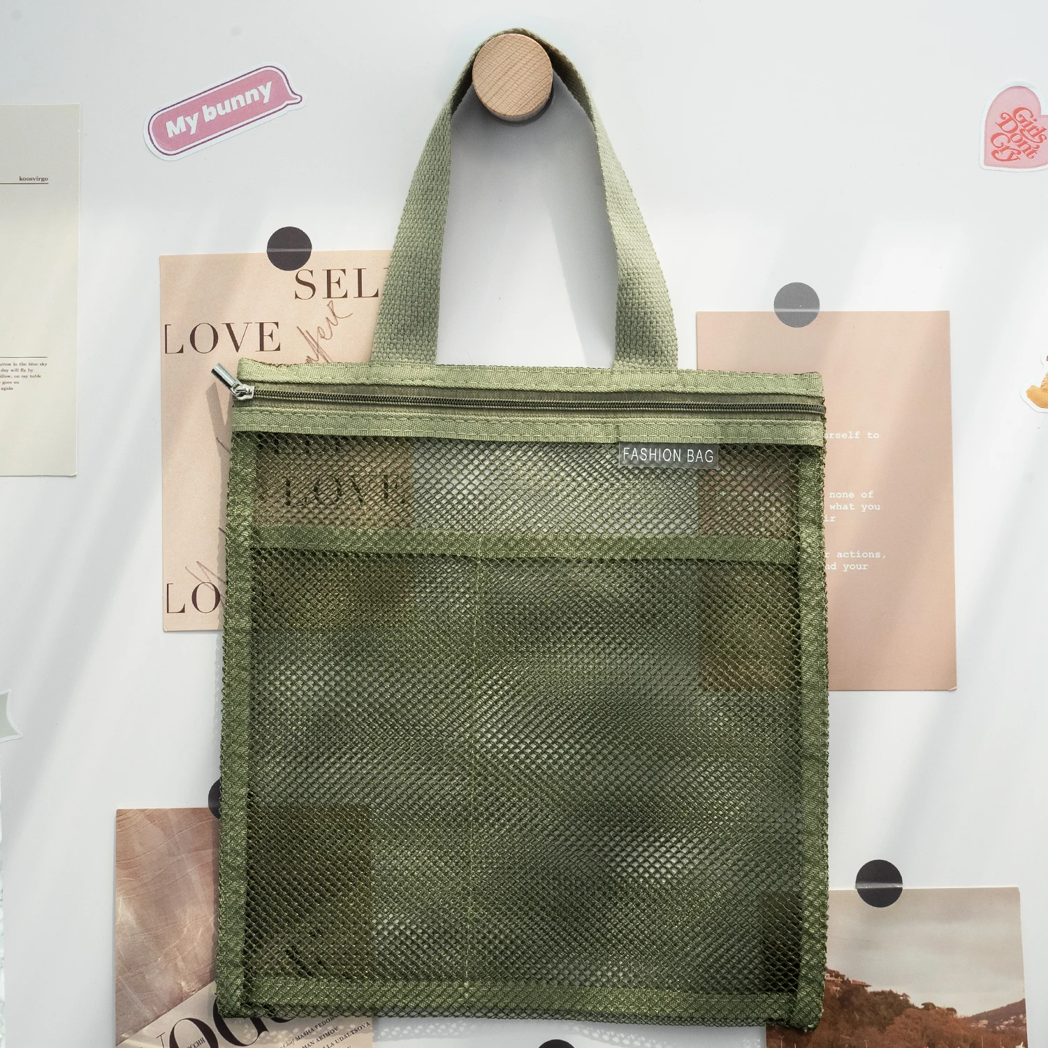 Hot Sale Makeup Storage Bag Lightweight Two Pockets Lager Mesh Women Beach Tote Bag For Travel Essentials Outdoor Pool Use