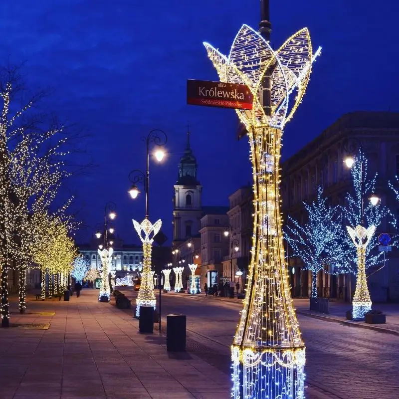 2024 New Outdoor festival holiday new year Christmas wedding street garden decoration LED arch rope pole 3D large motif lights
