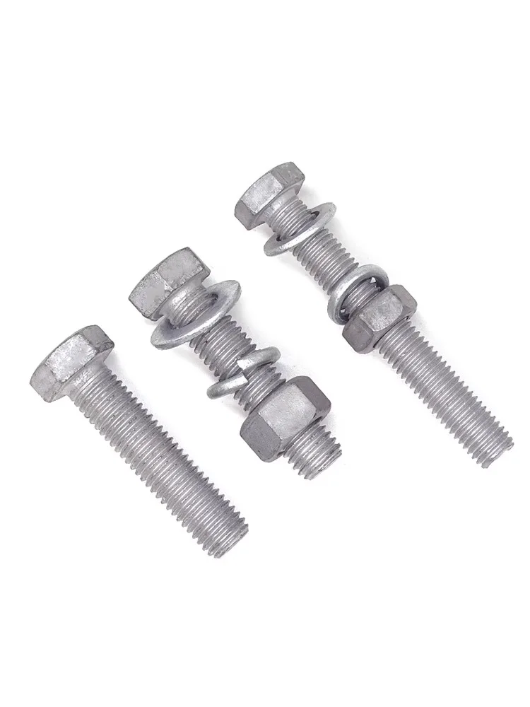 ANSI/ASME B18.2.1 1/2 3/8 5/8 M8-M36 Hot Dip Galvanized Hex Bolt And Nut Carbon Steel Coarse Thread