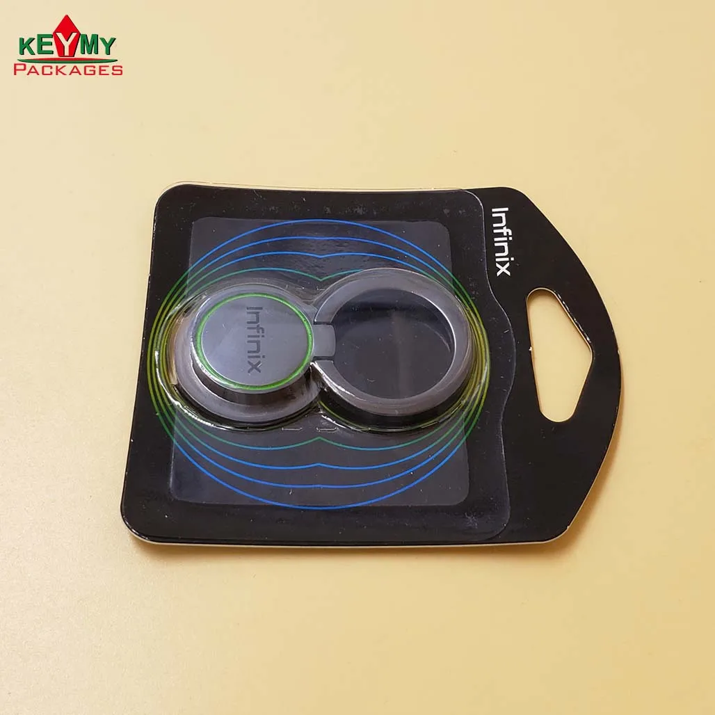 customize heatseal PVC / PET metal ring holder blister card package in China