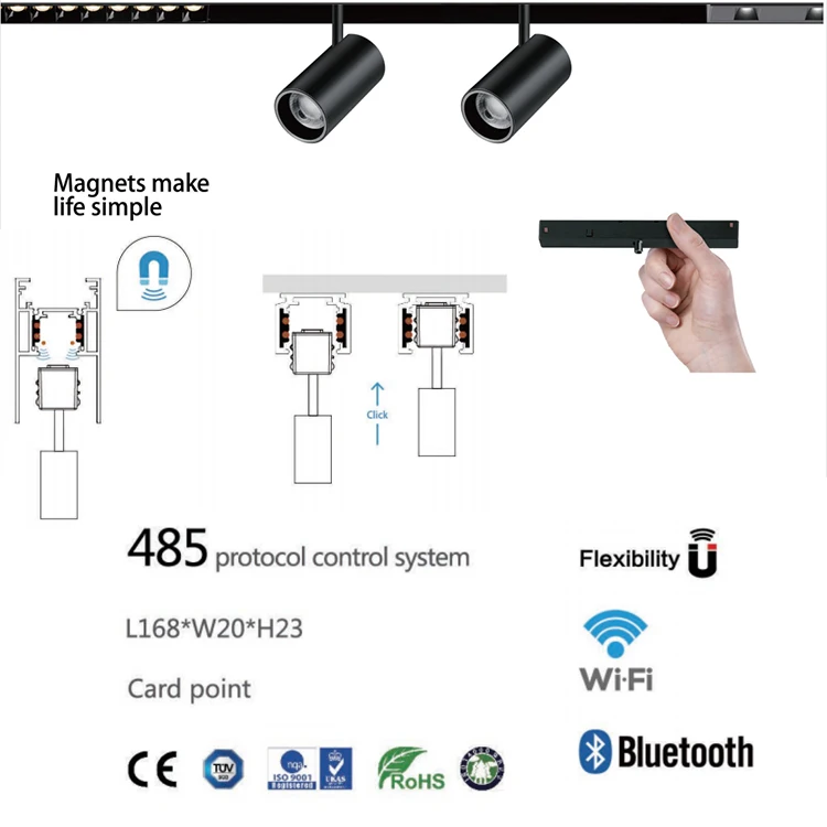 Best Dimmable Magnetic Guide Rail Lamp Saa Certification Led Rail Light Magnetic Track Light System Magnetic Spot Light