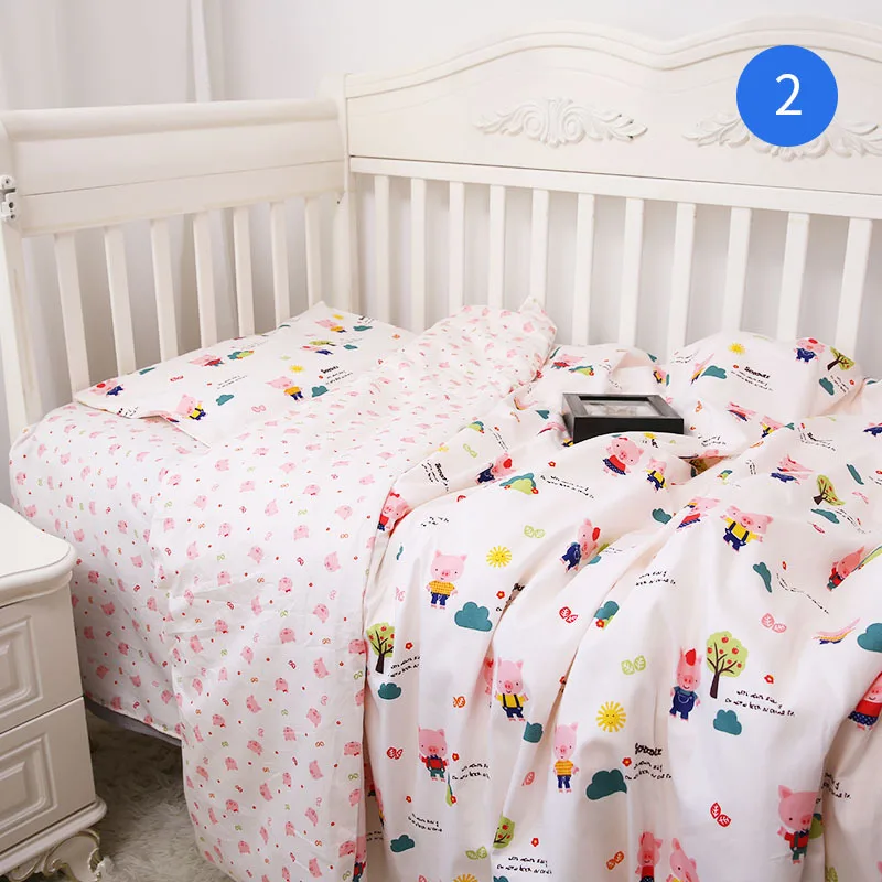 Custom 3 Pcs Cartoon Animal Summer 3D Printed 100% Cotton Hotel Bedsheets Bedding Set, Good Quality Home Comforter Bedding Set/