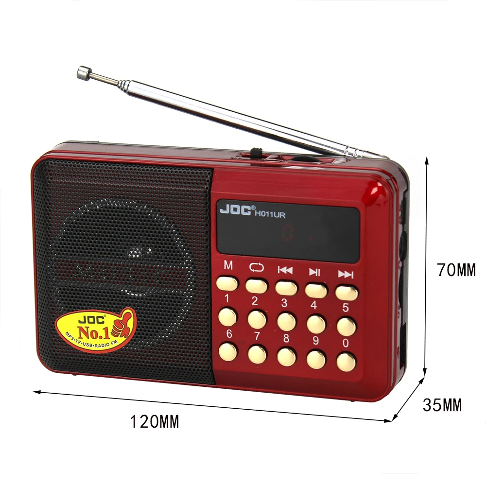 JOC H011UR перезаряжаемые карманный цифровой FM радио USB TF BL-5C батарея мини Mp3 плеер