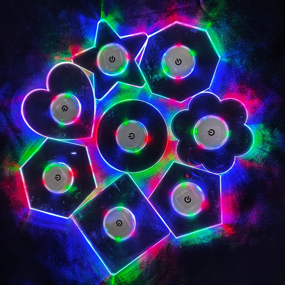 LED Smart Cup Mat USB Light Water Holder Light Customized White RGB Led Lighting Cup Coaster