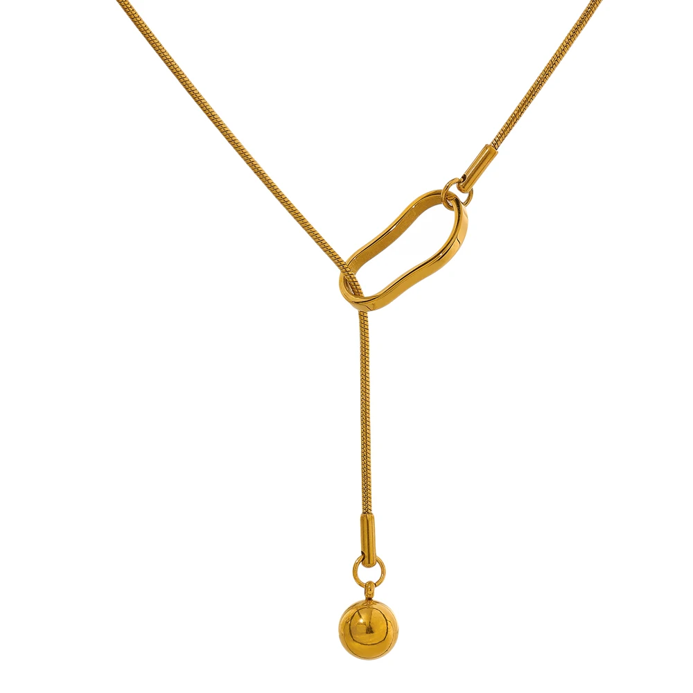 JINYOU 1432 Fashion Trendy Charm Gold Filled Chain Simple Collar Necklace Jewelry for Women