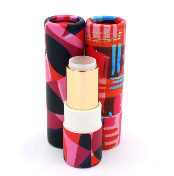
Mini custom design cardboard packaging tube container for lipsticks paper lipstick balm paper 