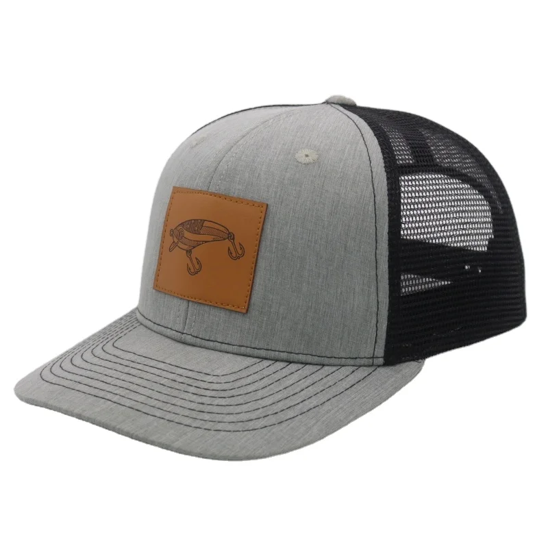 custom logo two tone 6 panel sports caps leather patch gorras richardson 112 trucker hats caps blanks