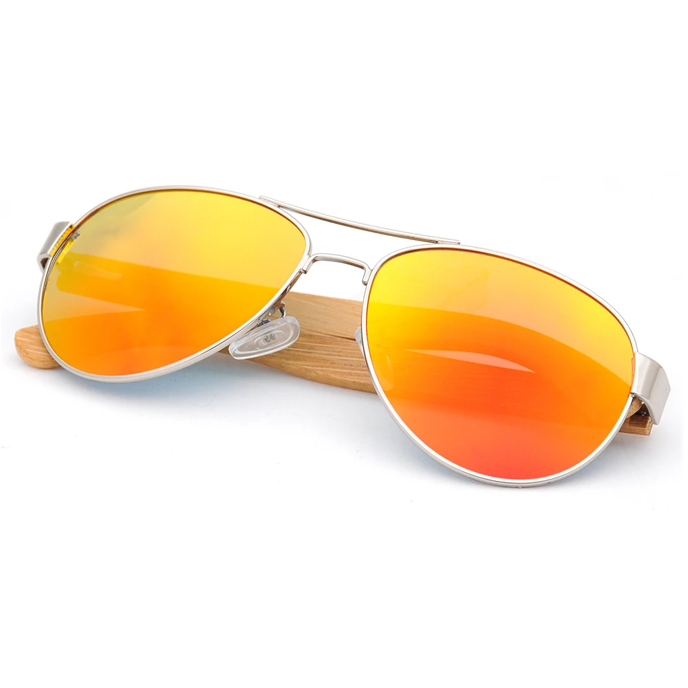 2019 fashion wood bamboo sunglasses metal frame sunglasses