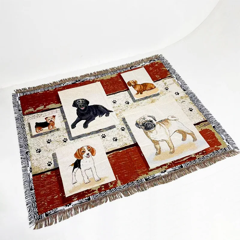 ins new design sofa outdoor camping Bohemian carpet jacquard thread blanket