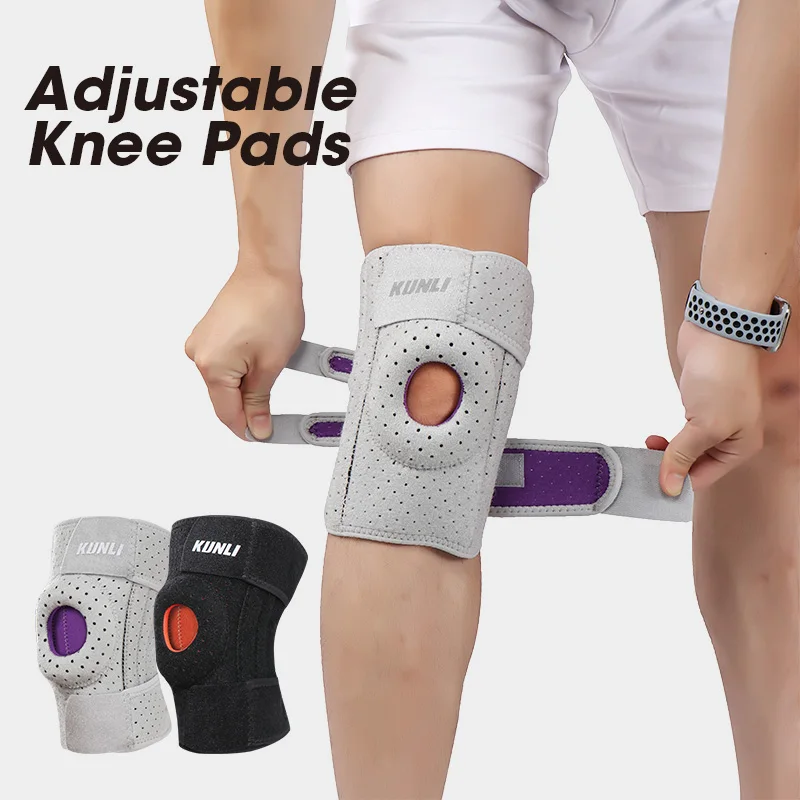 Adjustable Compression Protector Kneepads Breathable Silicone Sport Strap Support Knee Brace With Side Stabilizers