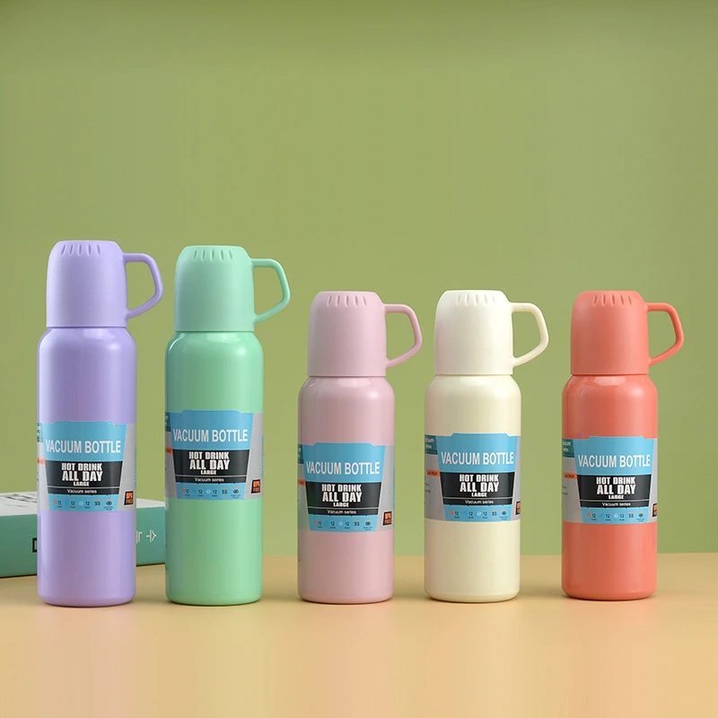 Z01 New Macaron Stainless Steel Thermos Flask Cups Double-Layer Large Capacity Cheap Water Bottles Portable  Sport Water Cup