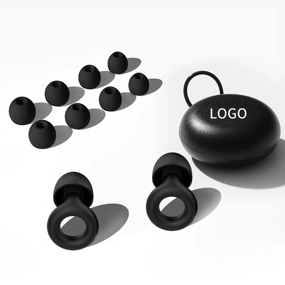 Custom logo Soundproof soft Reusable Airplane Acoustic Sound insulation swimming sleep earplugs