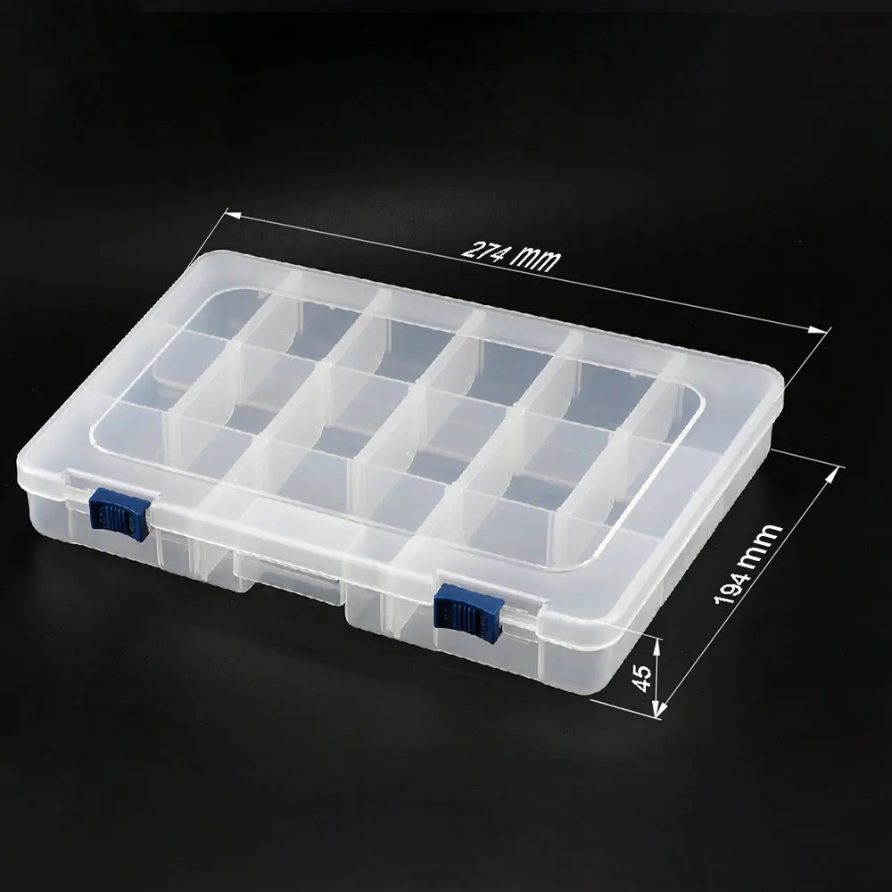 Adjustable fish hook container transparent plastic bait box bait hook storage bracket fishing tackle box fish lure and hook box