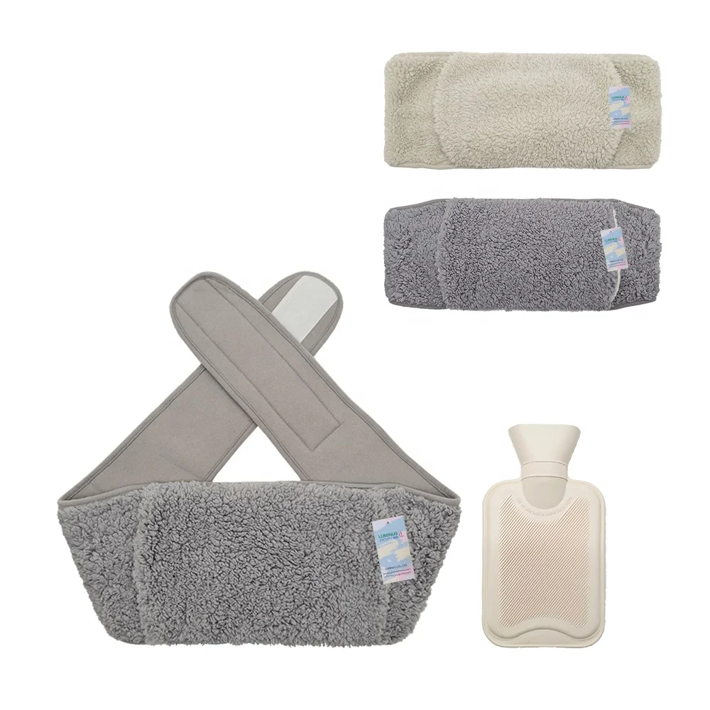 2024 New Arrivals Hot Water Bottle Winter Warm 1L Rubber Hot Water Bag With Soft Plush Waist Belt