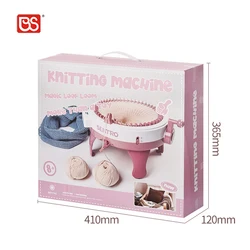 BS DIY Hat Knitting Machine Double Weaving Magic Loop Looms Stars Cylinder Kids Wool Toy Handcraft With 48 Needles Rotating