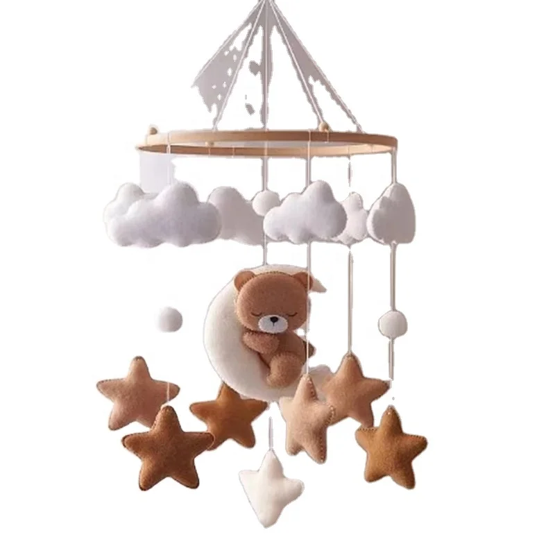 Wholesale Handmade Crochet Newborn Bear  Animals Toys  Baby Bed Bell Toy Baby  Bed Mobile With Custom Design