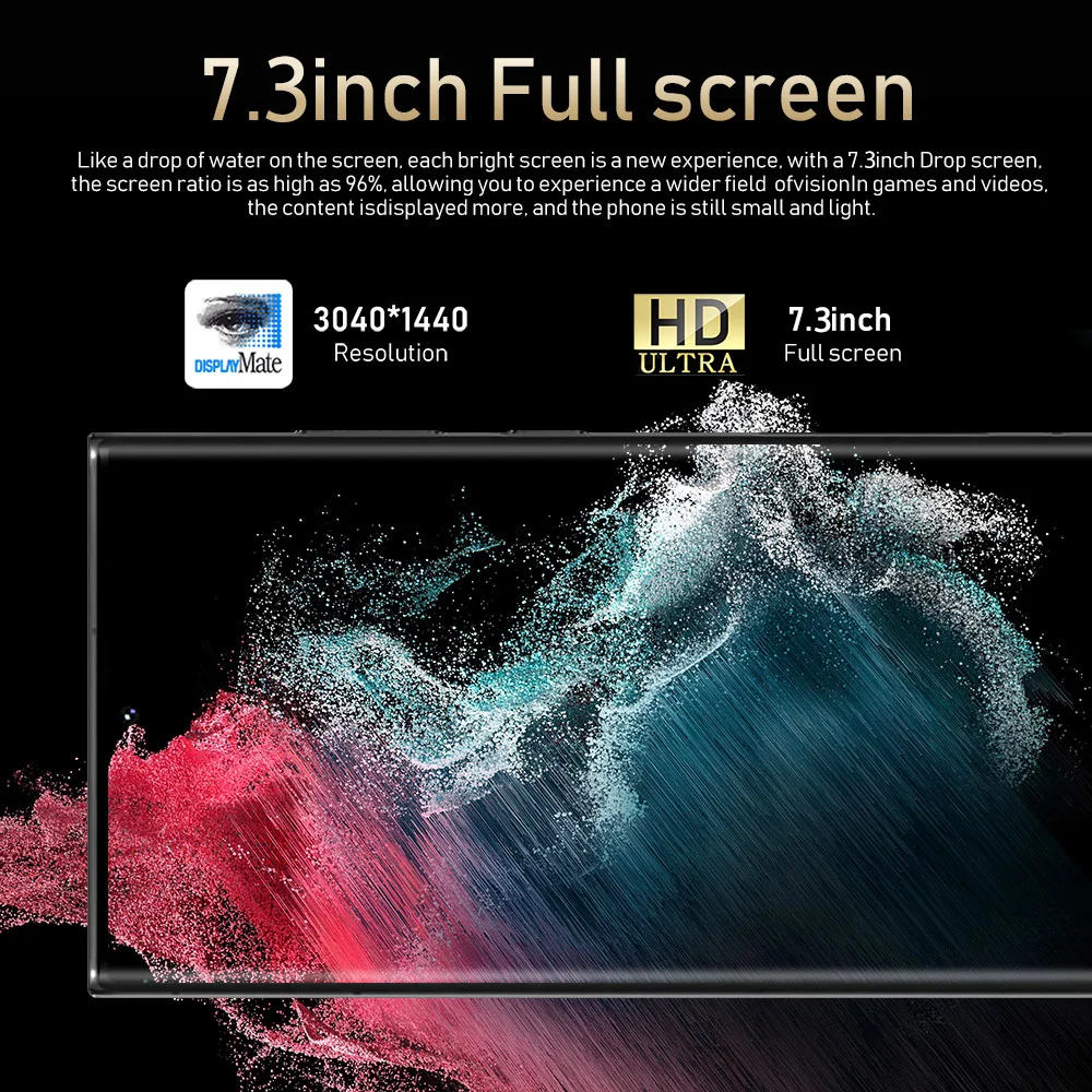 2023 New Version Original S23 Ultra 5g Phone 7.3 Inch 16Gb + 1Tb Android 12 Smartphone Dual Sim Ten Core Smart Mobile Phones