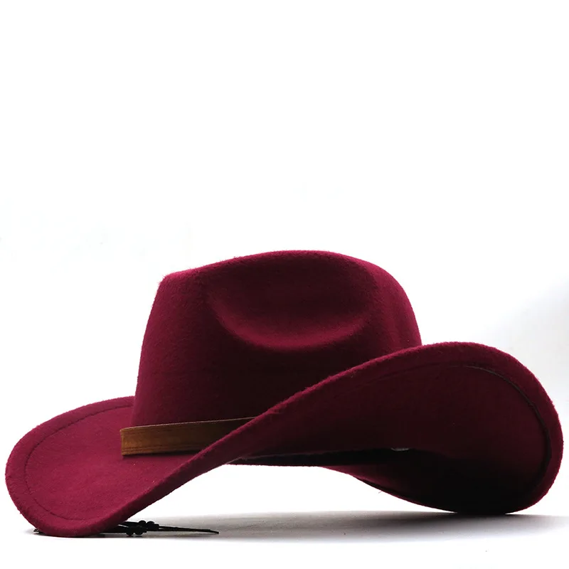 Hot Selling Western Wide Brim Women Felt Wool Cow Boy Fedora Hat for Man