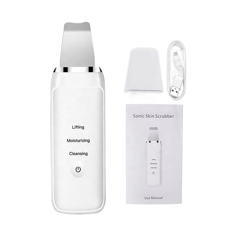 Private Label Rechargeable Portable Scrubber Skin Machine Ultrasonic Derma Peeling Beuty Care Facial Ultrasonic Skin Scrubber