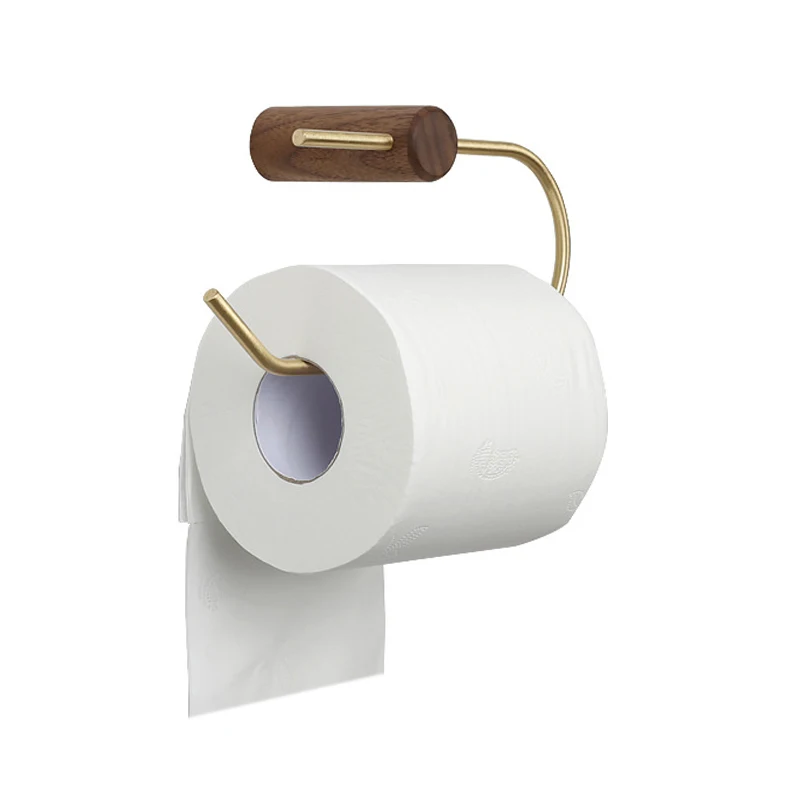 special design Wooden Toilet Paper Holder Wall Mount with Shelf Farmhouse Bathroom Storage Rack for Tissue Rolls