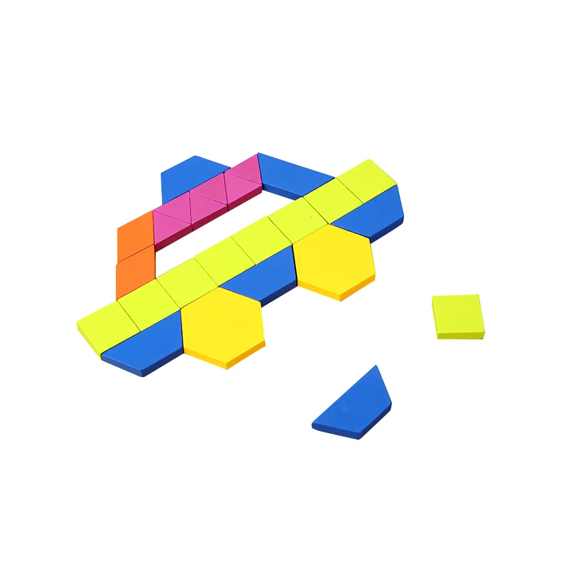 Block Geometric Jigsaw Puzzle Blocks Children Educational Gift Tangram Blocks Custom Wooden Plastic Toys 50 Sets 3+ Years CN;ZHE