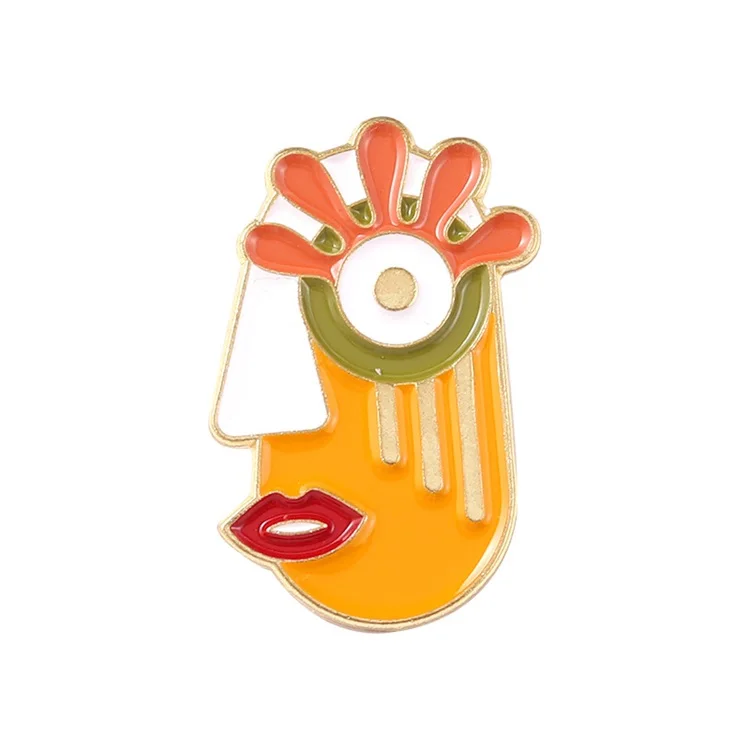 Fashion Jewelry Brooches Custom Enamel Pin For Man Womens Abstract Oil Painting Funny Face Broche Aesthetic Charmssleeve Badges