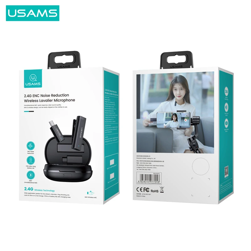 Популярная модель перезаряжаемый беспроводной микрофон USAMS 2 4g для