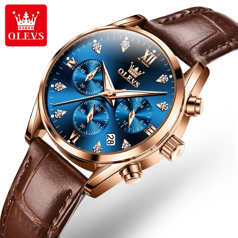 OLEVS 5523Fashionable Trendy women Watches Jewelries Hot Brand Light Weight Leather Belt Strap Chronograph Wrist Quartz Watch