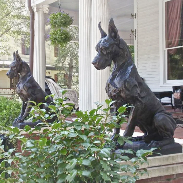 Professional Foundry Garden Brass Sculpture Bronze Doberman Pinscher Dog statue
