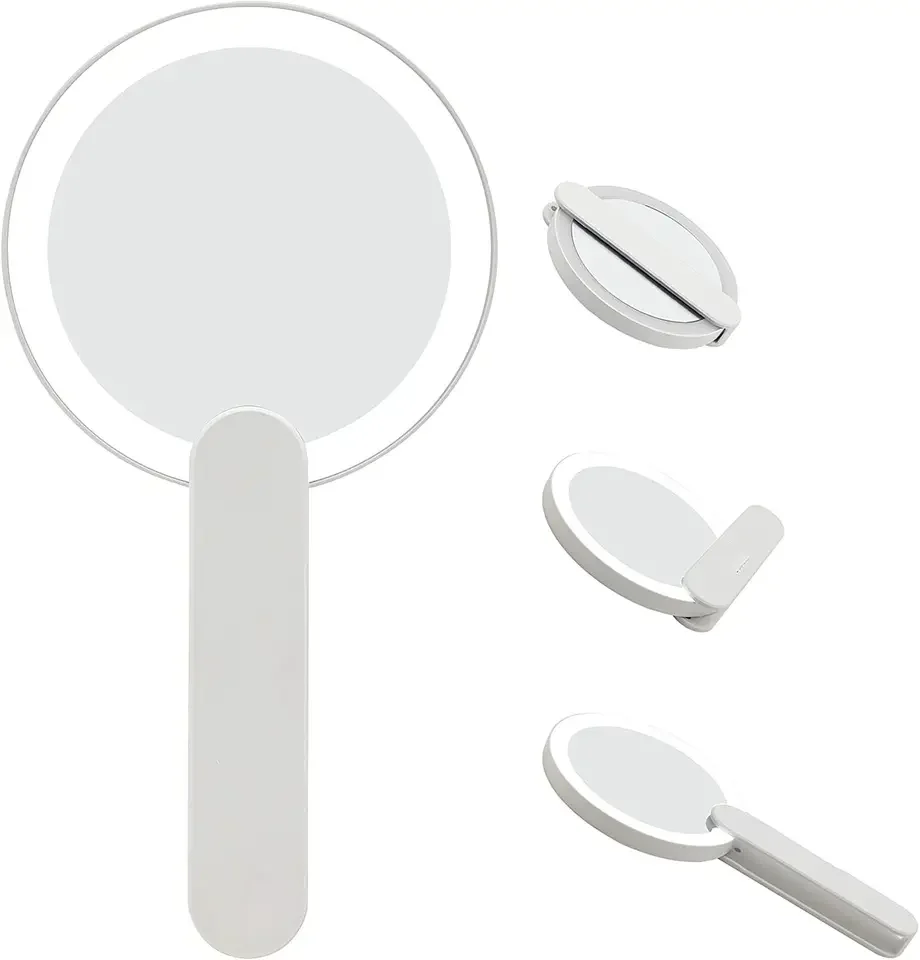 Wholesale Custom Logo LED Portable Handheld Pocket Mirror Makeup Tool Cosmetic Makeup Mirror