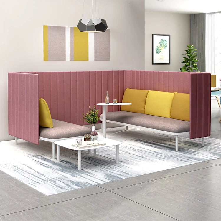 High Partition Back Soundproof Private Chatting Reception Lounge Sofa Seating Waiting Rooms Modern Office Sofa Meeting Pod