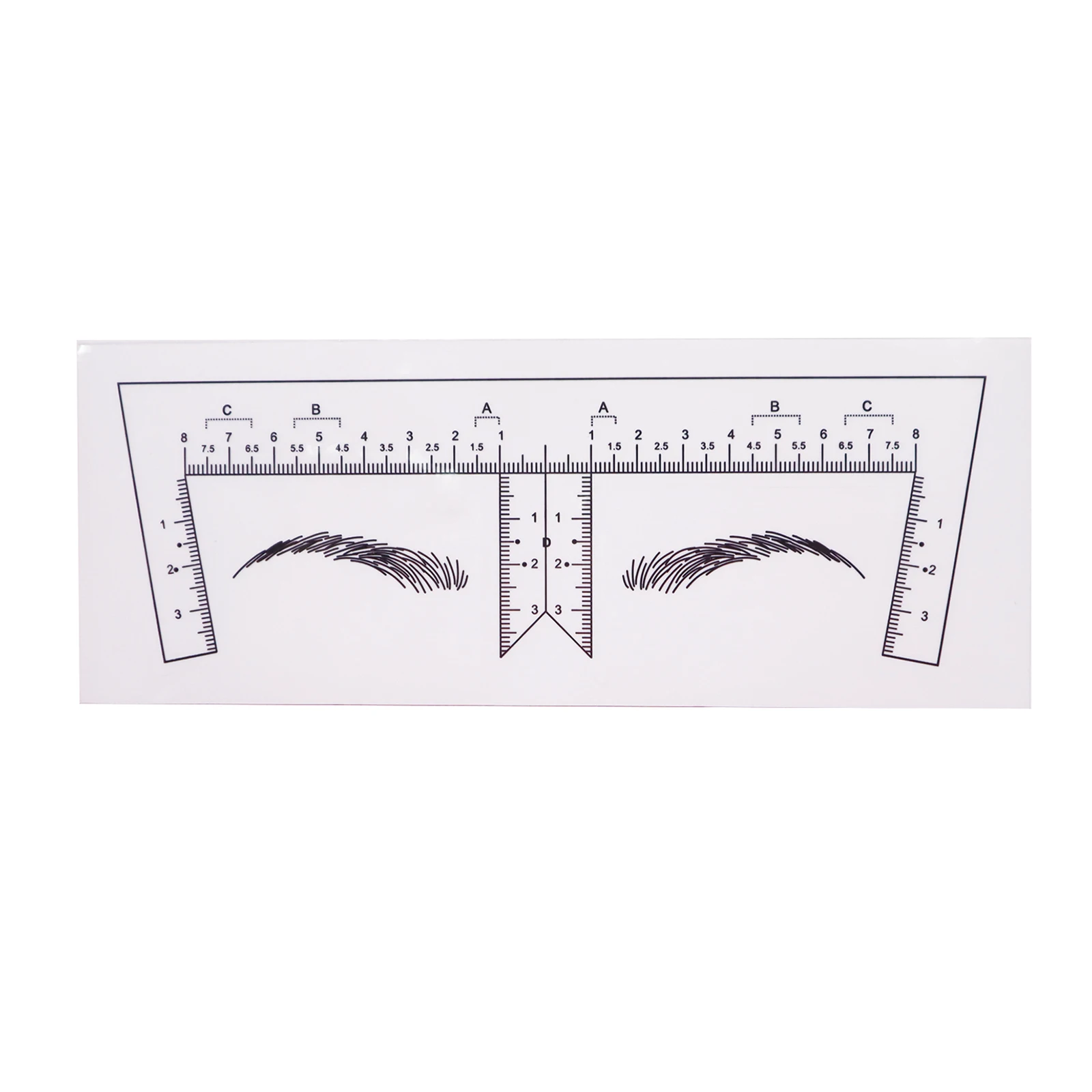 100 Pack Eyebrow Ruler Disposable Brow Ruler Microblading Adhesive Eyebrow Sticker Stencil Guide Measuring Tool