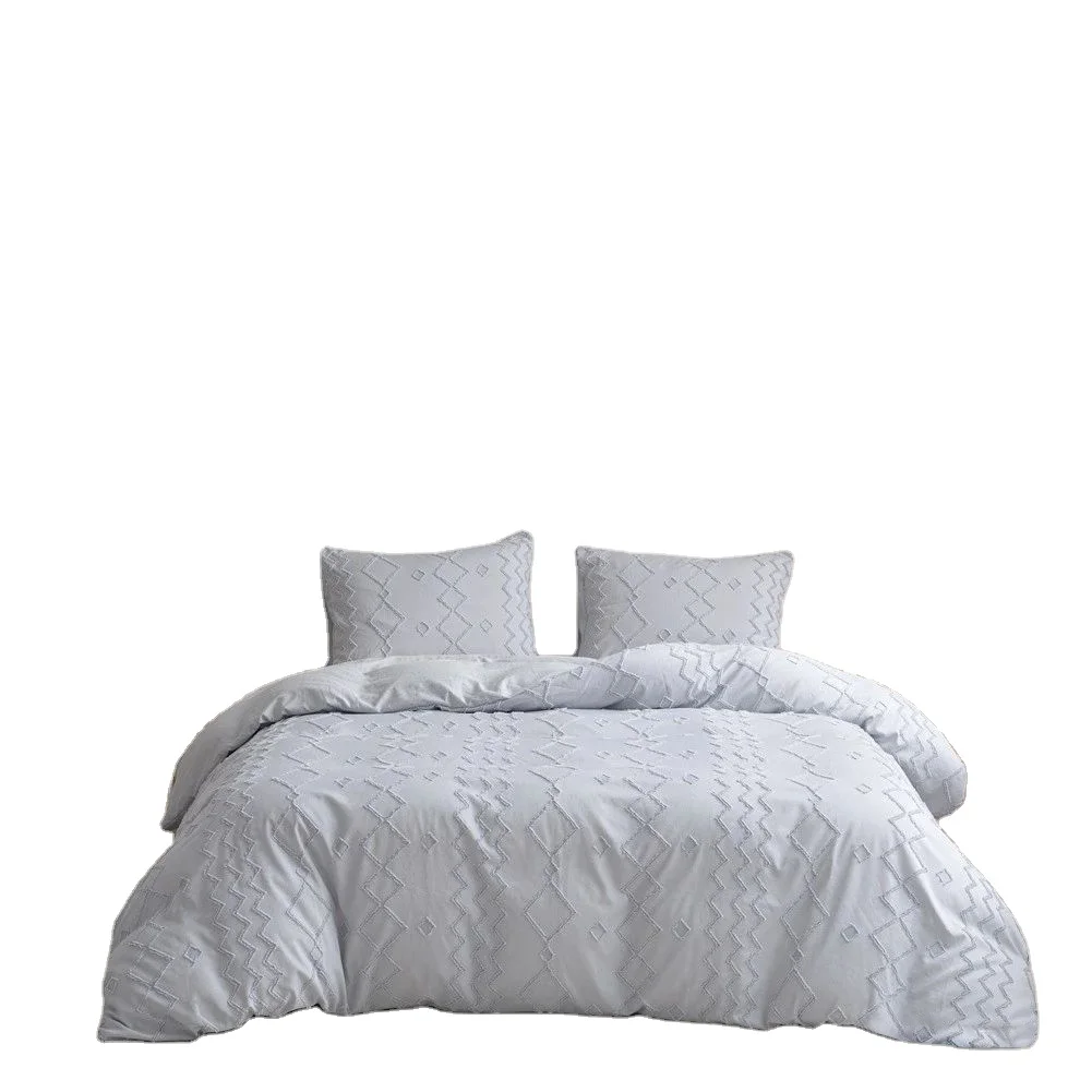 Amazon hot seller Pinch Pleated Duvet Cover Set Luxurious Premium Quality Cover for tufted technique Comforter carved designs
