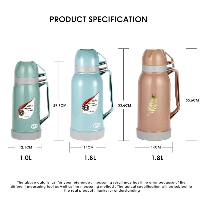 Daydays 1800ML Fashion Design Hot Selling Wholesale Glass Refill Thermos jug vacuum water flask