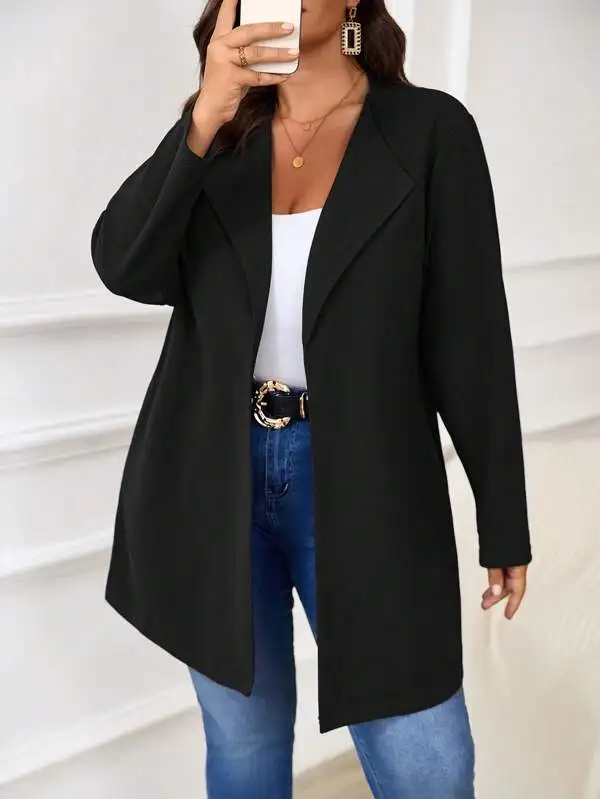 Plus Size Women 2024 autumn New Fashion Faux fur effect hooded Jacket Coat Vintage Long Sleeve Female Outerwear Chic Overshirt