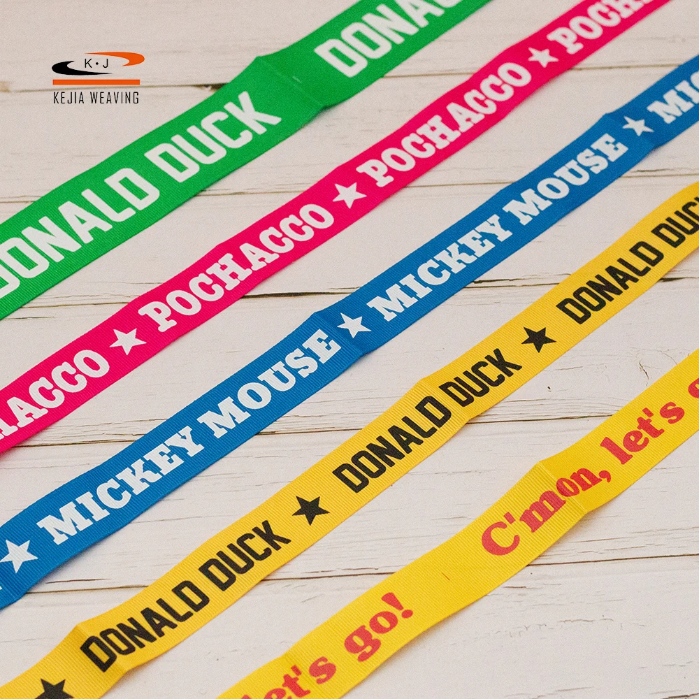 High Criteria Sophisticated Technology Non-Toxic Fabric Printed Grosgrain Ribbon
