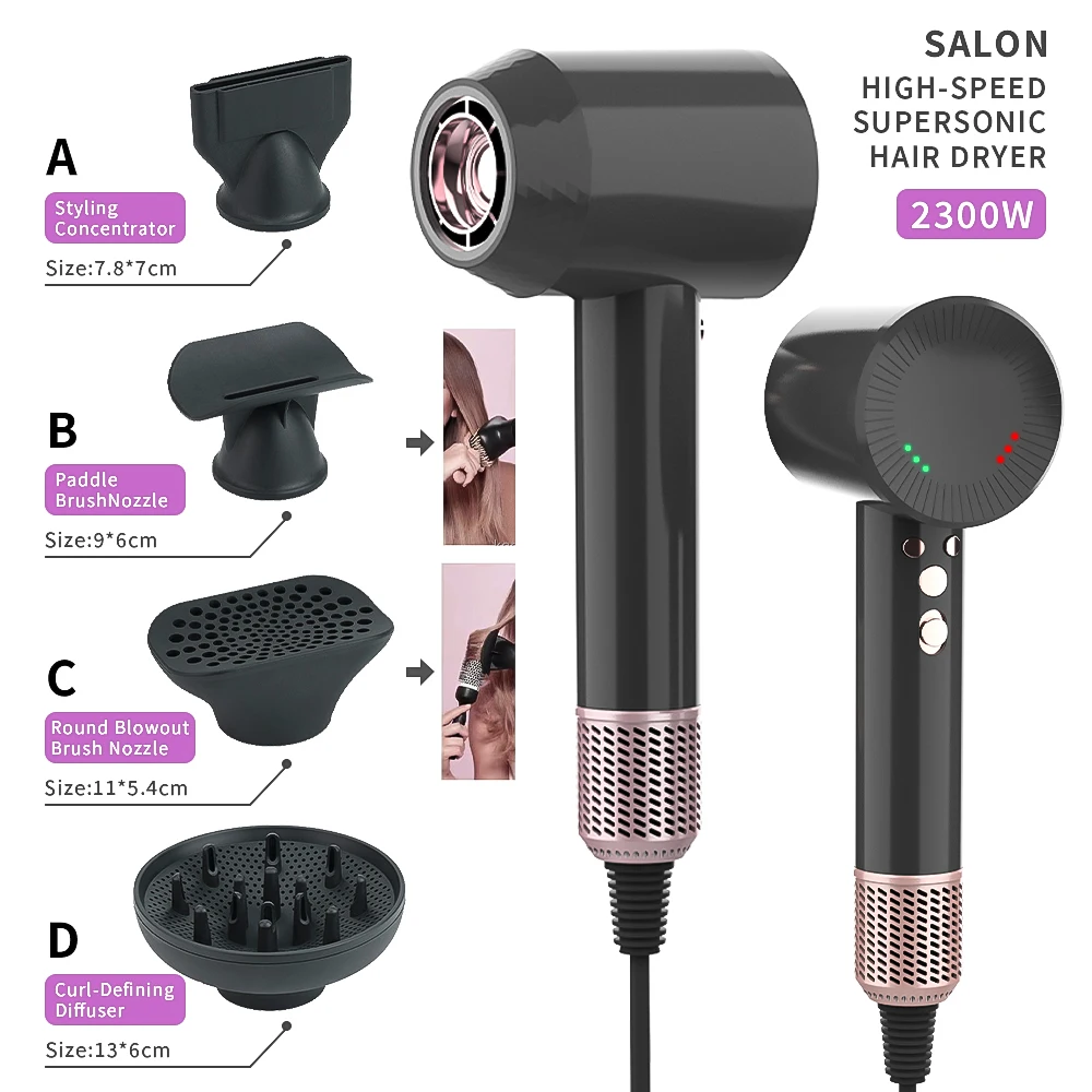 Multifunctional 2300w high speed brushless Electronic Hair Dryer For Professional Salon Use Air Blower